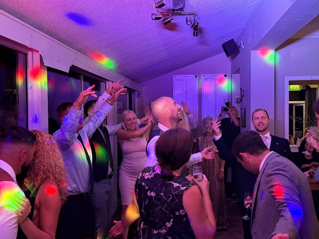 A lively dance floor! at last week's wedding, DJ & Disco at Cavendish Golf Course in Buxton